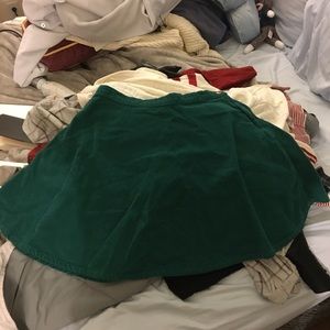 American Apparel Green Circle Skirt Corduory